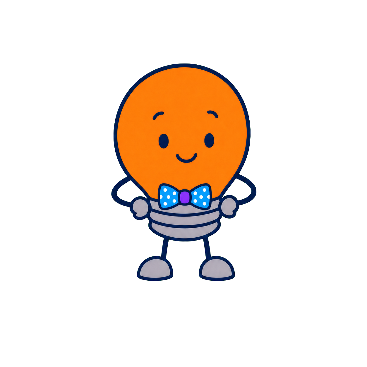 Orange Bright Bytes learning character