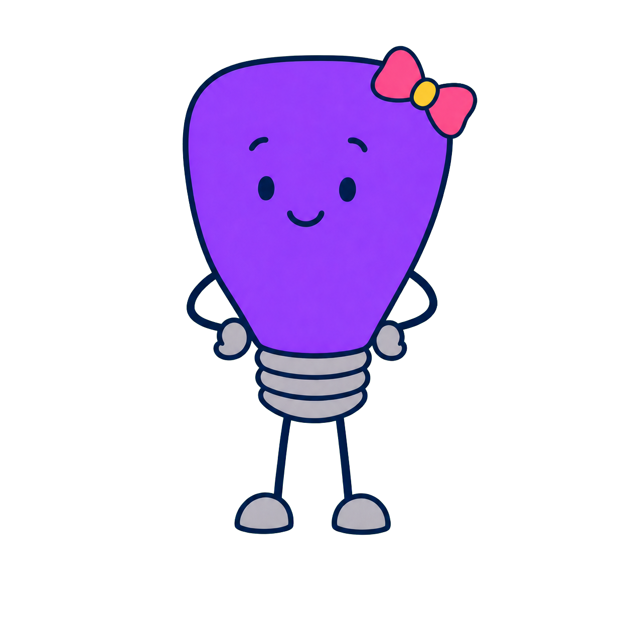Purple Bright Bytes learning character